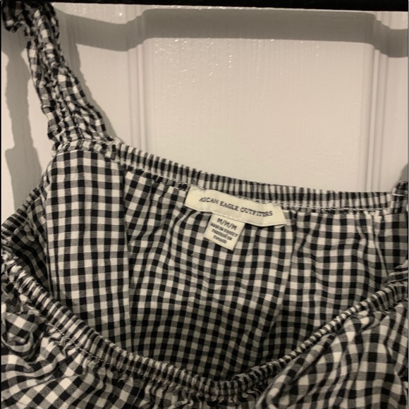 AE Ruffle Gingham Crop Tank Top - Picture 3 of 4